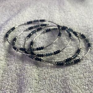 Black Beaded Bangles 9 inches
